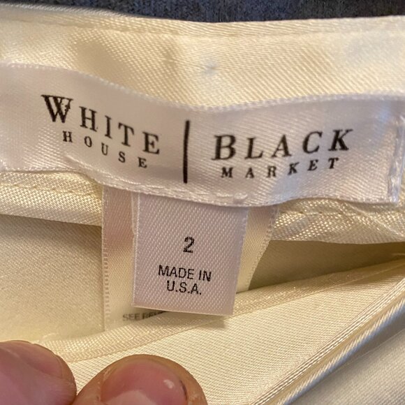 White House Black Market Womens Pants Ivory Size 2 Flare - Picture 3 of 9